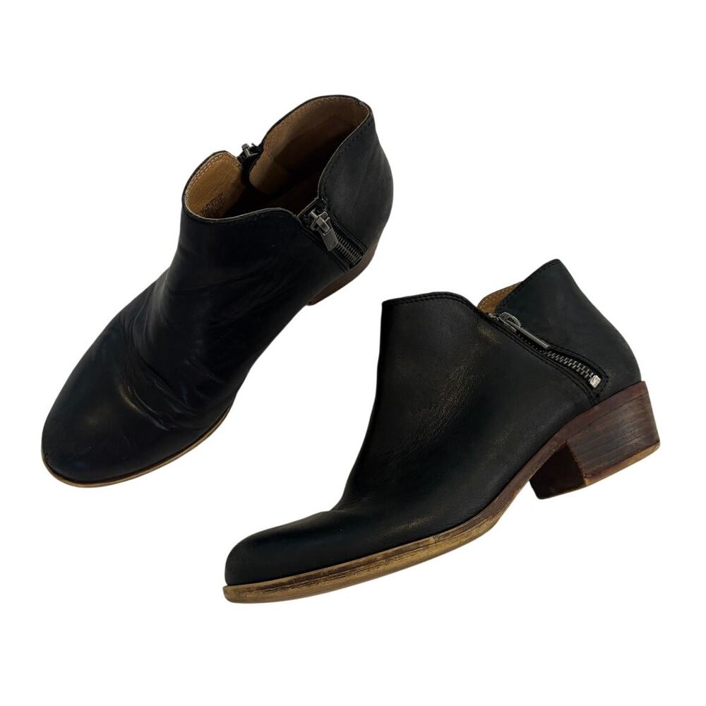 Lucky Brand Womens Burklee Ankle Bootie Boot Black Size 7 Leather Western